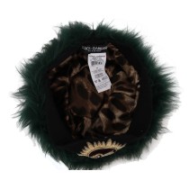 Dolce & Gabbana Elegante Cloche-Mütze aus smaragdgrünem Kaschmir