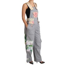 Dolce & Gabbana Exquisiter mit Blumen verzierter Denim-Overall