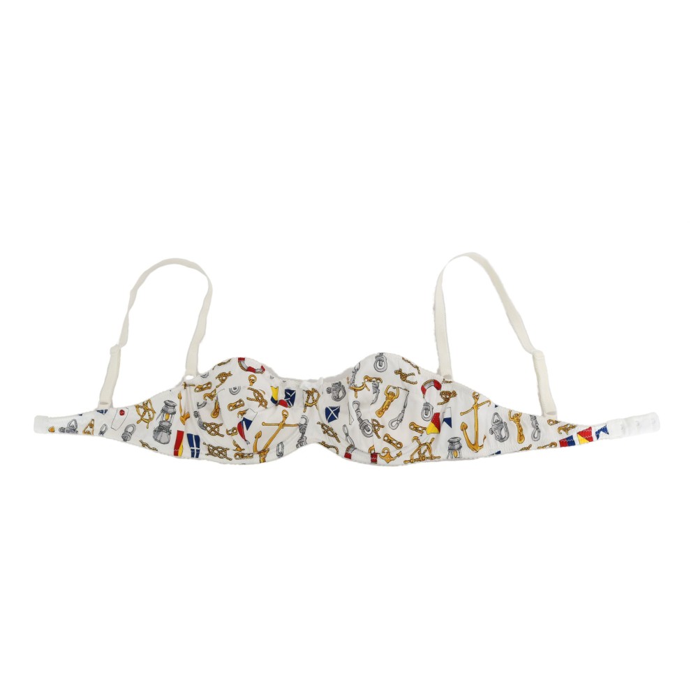 Dolce & Gabbana Eleganter weißer Stretch-BH mit Seemannsaufdruck