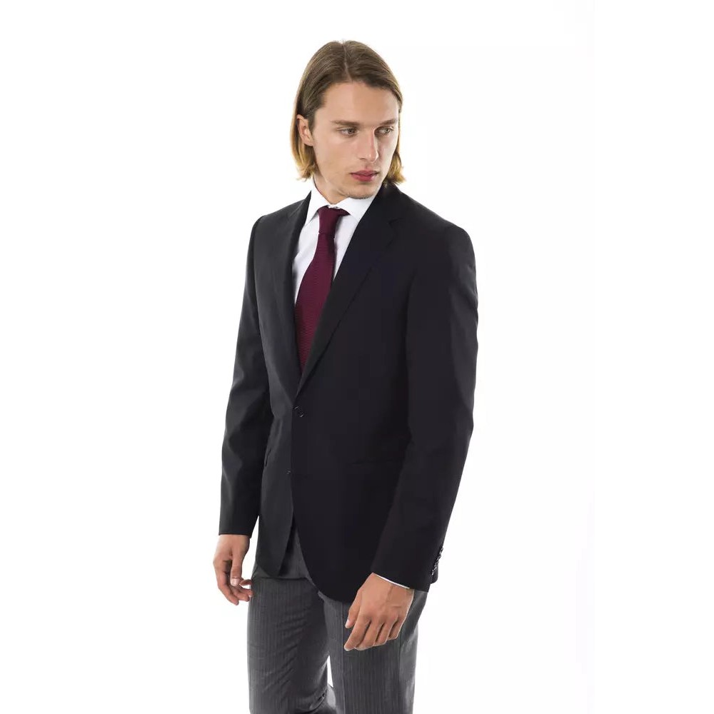 Uominitaliani Schwarzer Herrenblazer aus Wolle