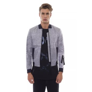 Nicolo Tonetto Graue Polyester Herren Bomberjacke