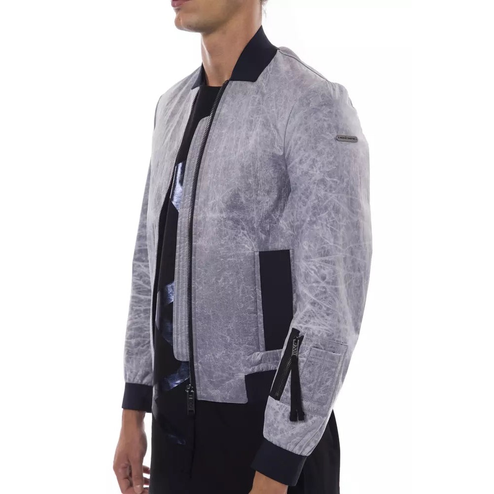 Nicolo Tonetto Graue Polyester Herren Bomberjacke