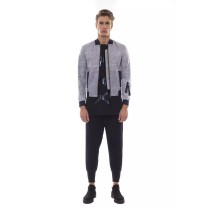 Nicolo Tonetto Graue Polyester Herren Bomberjacke