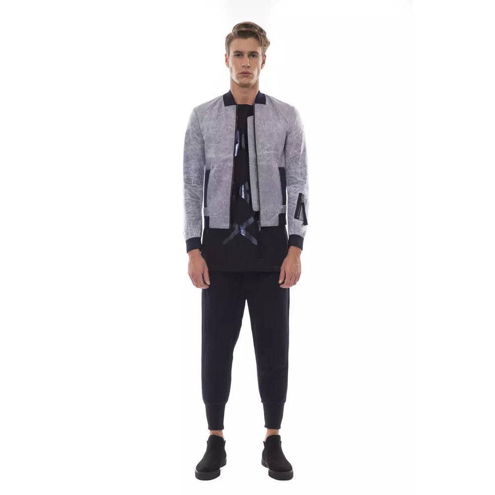 Nicolo Tonetto Graue Polyester Herren Bomberjacke