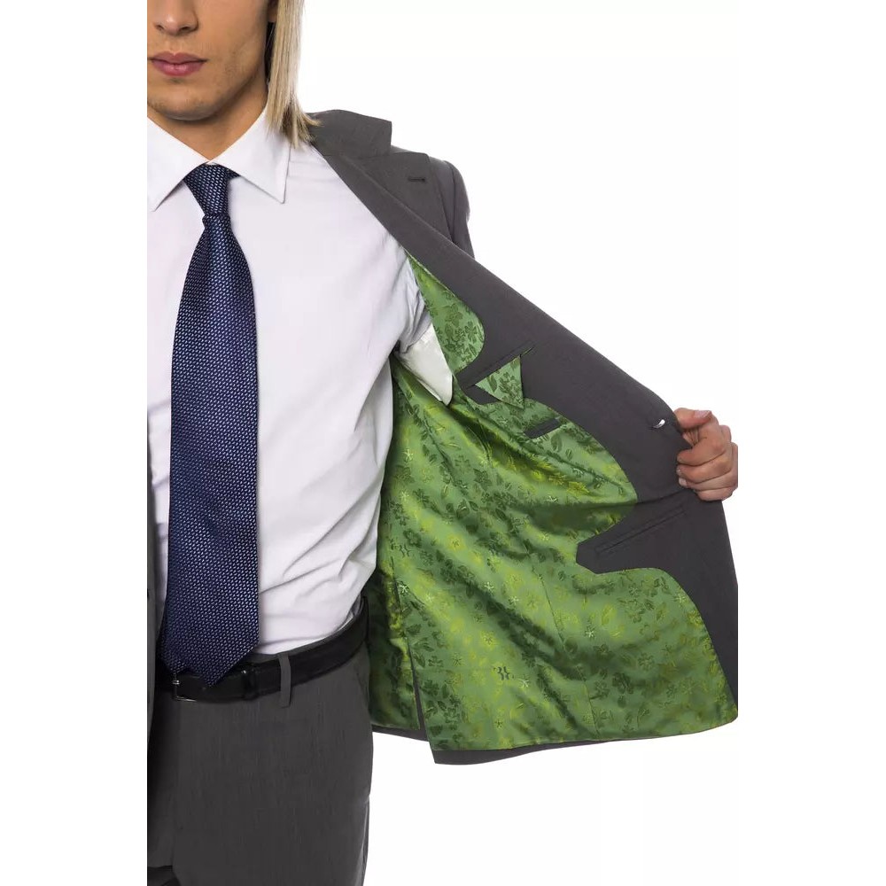 Billionaire Italian Couture Graue Wolle Männer Anzug