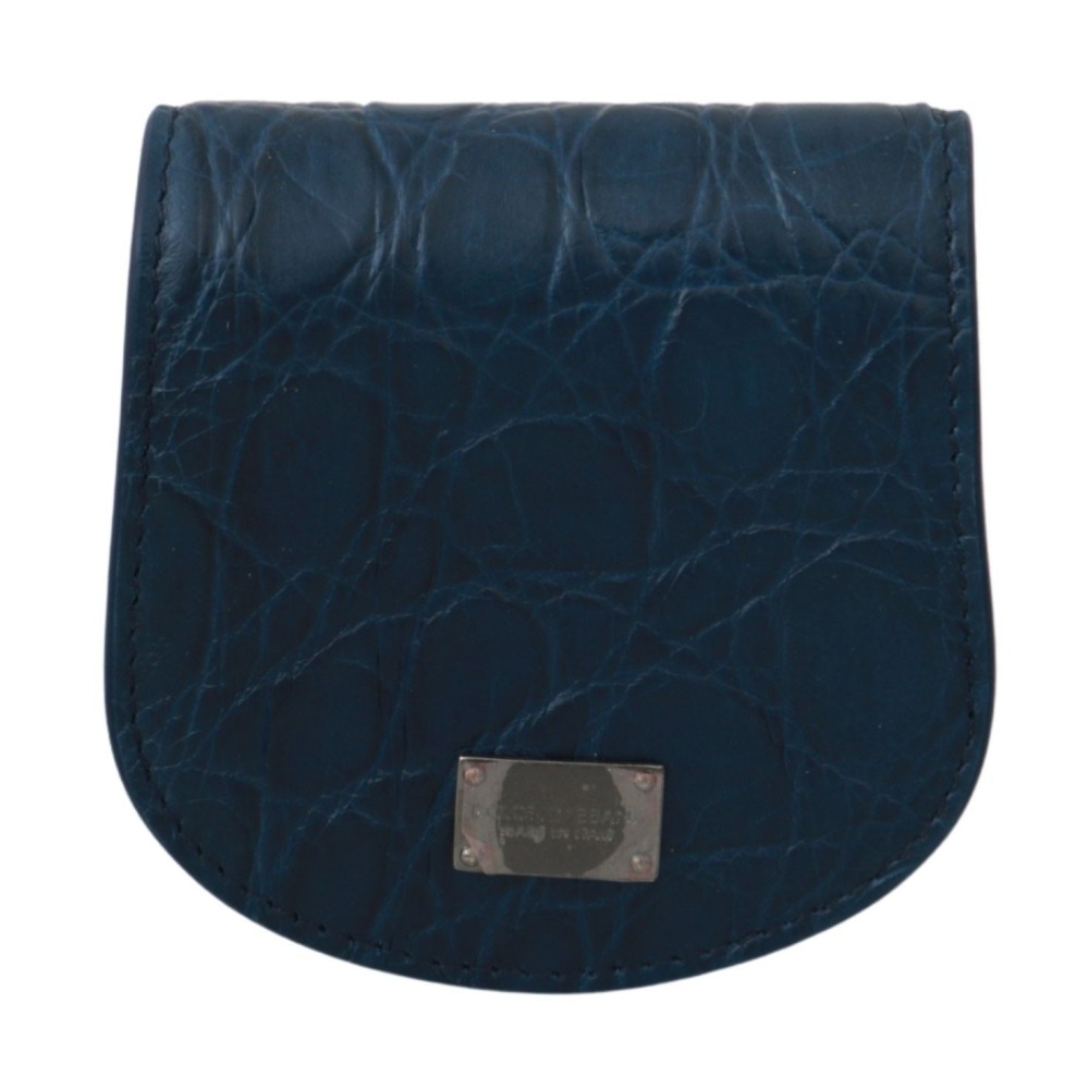 Dolce & Gabbana Elegantes blaues Caimano Kondom Etui Brieftasche
