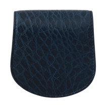 Dolce & Gabbana Elegantes blaues Caimano Leder Kondom Etui Brieftasche
