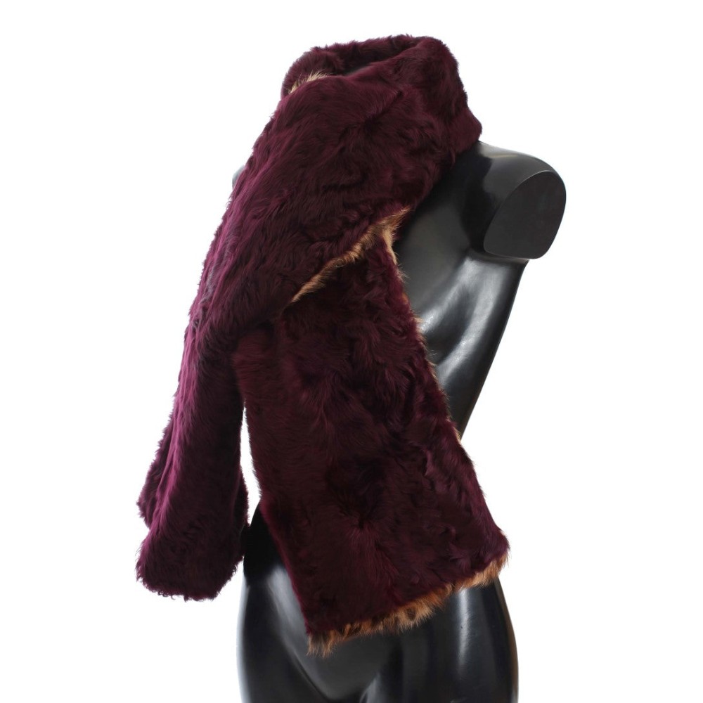Dolce & Gabbana Exquisiter Lammfellschal mit Leopardenmuster
