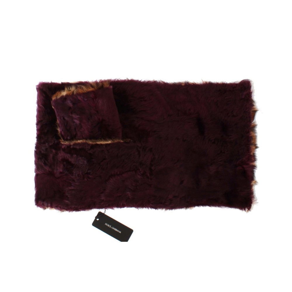 Dolce & Gabbana Exquisiter Lammfellschal mit Leopardenmuster