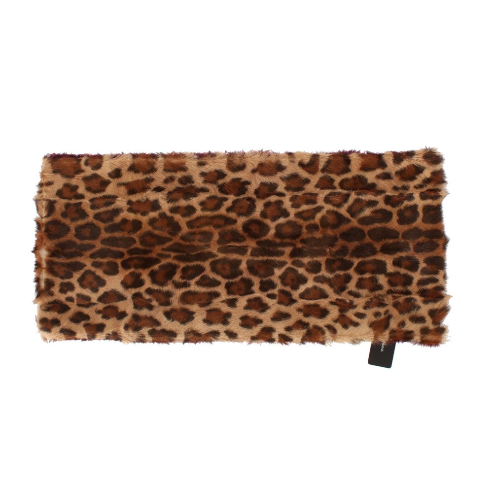 Dolce & Gabbana Exquisiter Lammfellschal mit Leopardenmuster