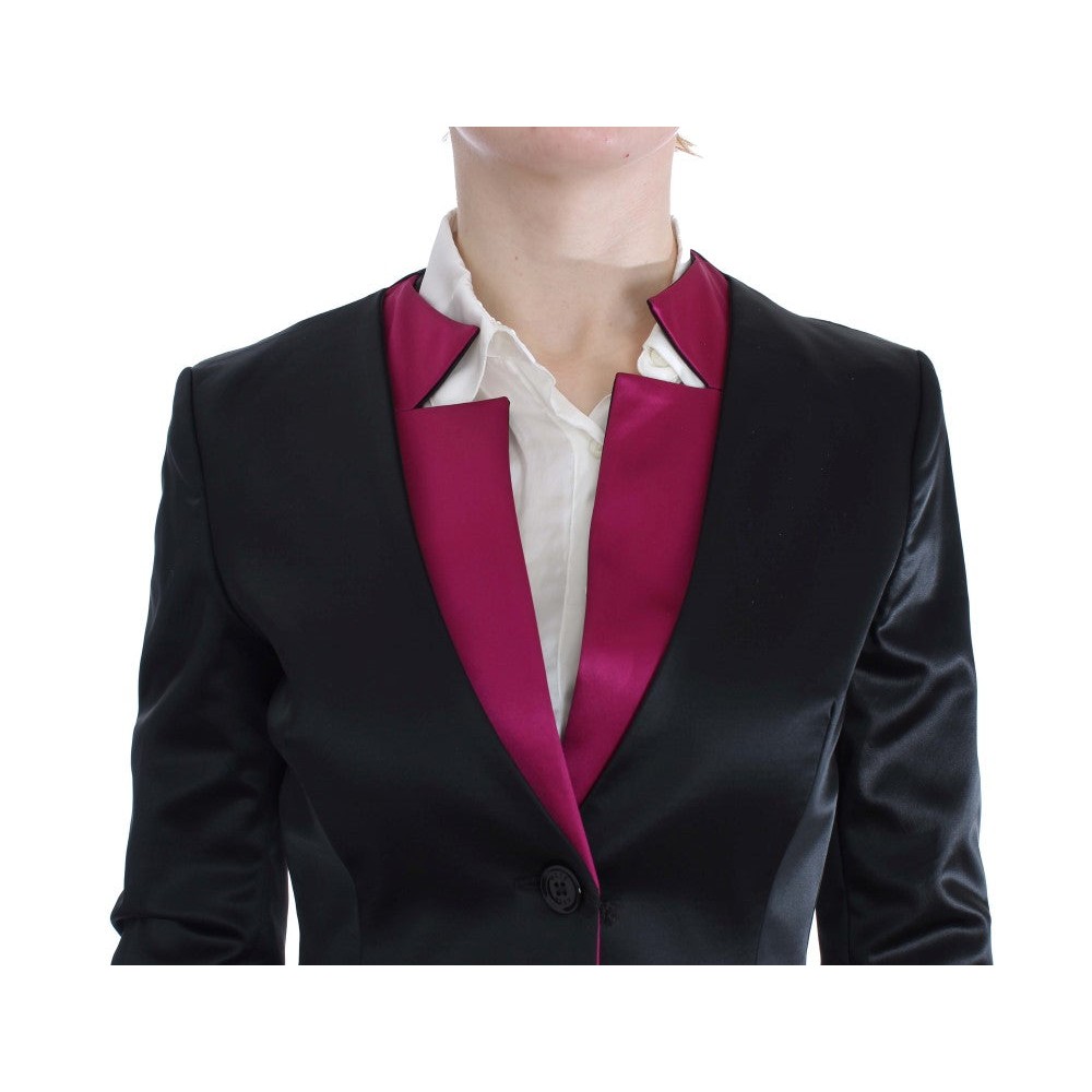 Exte Schickes Ensemble aus schwarzem und rosa Rock und Anzug