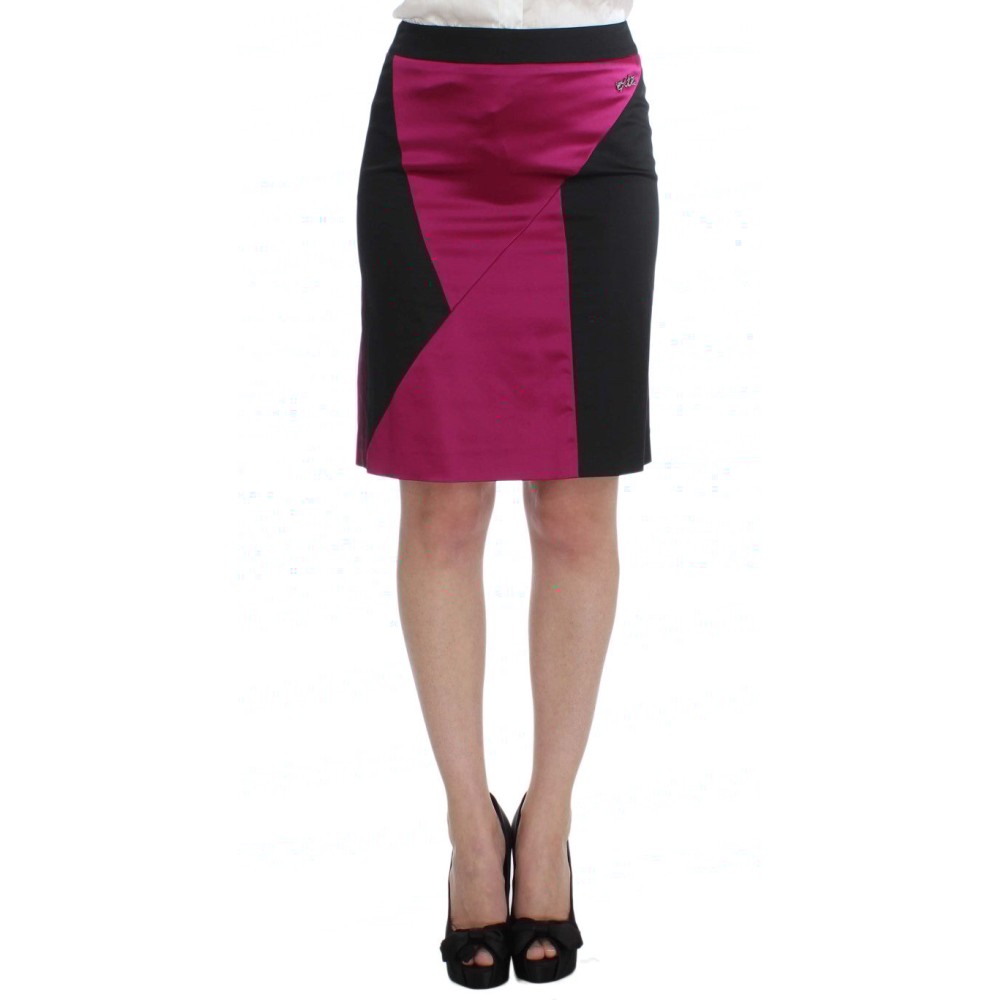 Exte Schickes Ensemble aus schwarzem und rosa Rock und Anzug