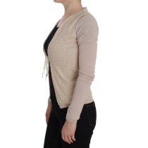 PINK MEMORIES Eleganter rosa Wickelpullover aus Baumwollstrick
