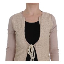 PINK MEMORIES Eleganter rosa Wickelpullover aus Baumwollstrick
