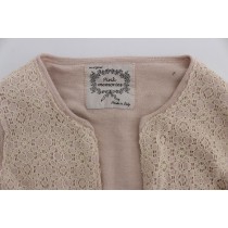 PINK MEMORIES Eleganter rosa Wickelpullover aus Baumwollstrick
