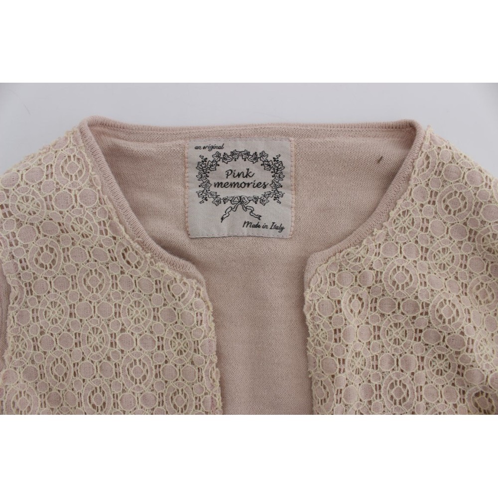 PINK MEMORIES Eleganter rosa Wickelpullover aus Baumwollstrick