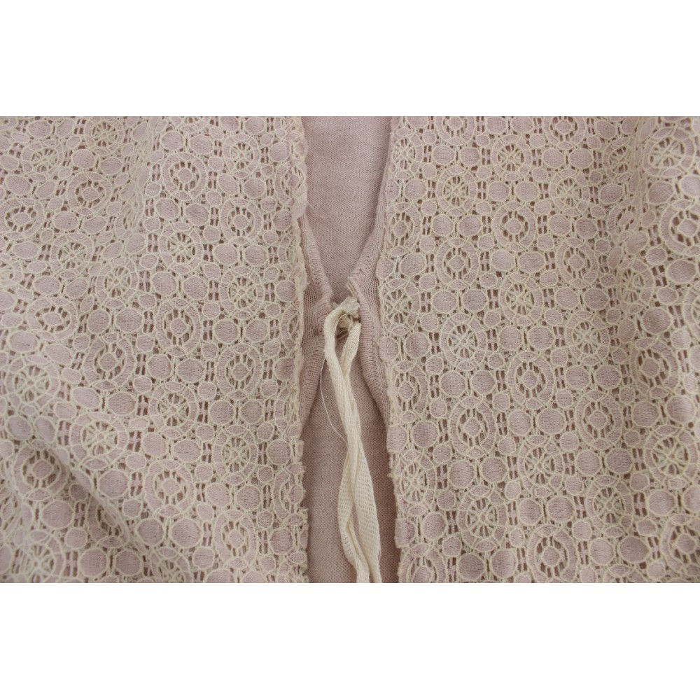 PINK MEMORIES Eleganter rosa Wickelpullover aus Baumwollstrick
