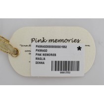 PINK MEMORIES Eleganter rosa Wickelpullover aus Baumwollstrick