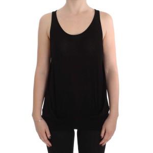 PLEIN SUD Schlankes schwarzes Cami Bluse Tank Top