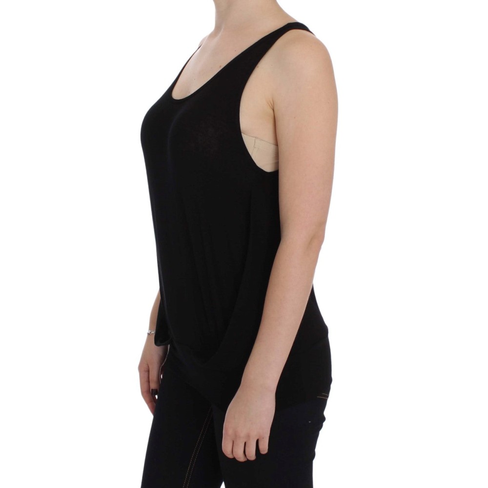 PLEIN SUD Schlankes schwarzes Cami Bluse Tank Top