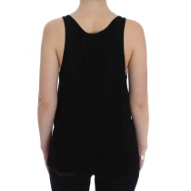 PLEIN SUD Schlankes schwarzes Cami Bluse Tank Top