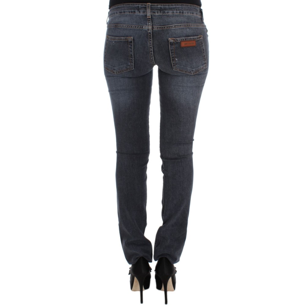 Cavalli Slim Fit Green Diamond Blue Wash Jeans