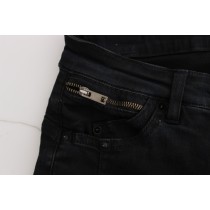 Costume National Schlanke Slim Fit Designer Jeans in klassischem Schwarz
