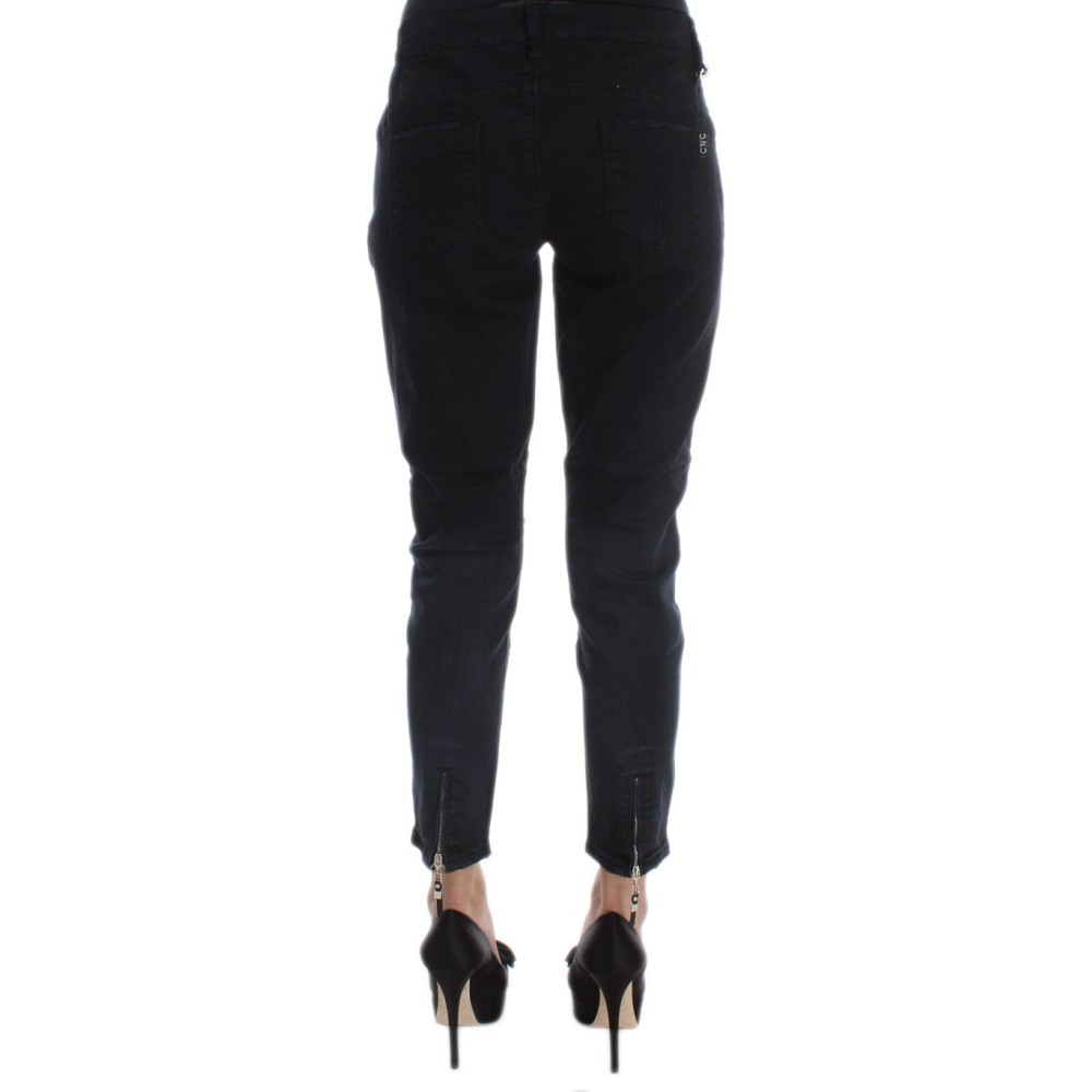 Costume National Schlanke Slim Fit Jeans aus schwarzem Denim