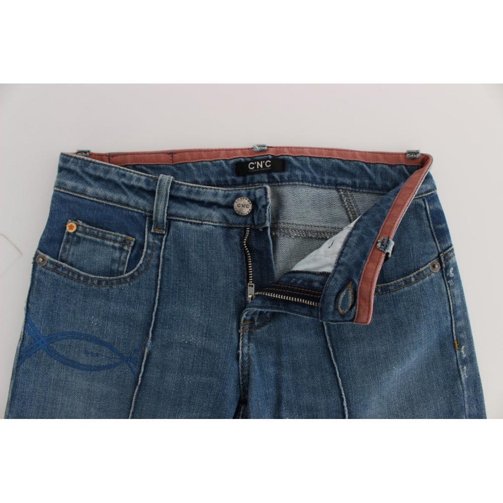 Costume National Schicke Slim Fit Blue Jeans für die moderne Frau