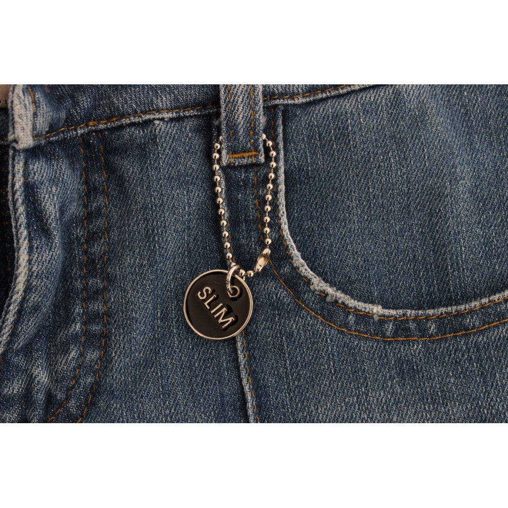 Costume National Schicke Slim Fit Blue Jeans für die moderne Frau