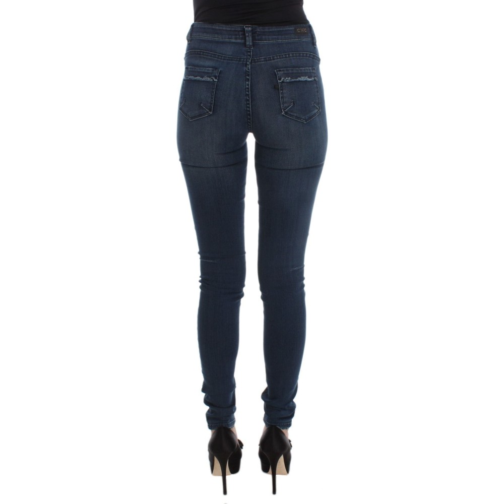 Costume National Schlanke italienische Designer-Jeans mit schmaler Passform