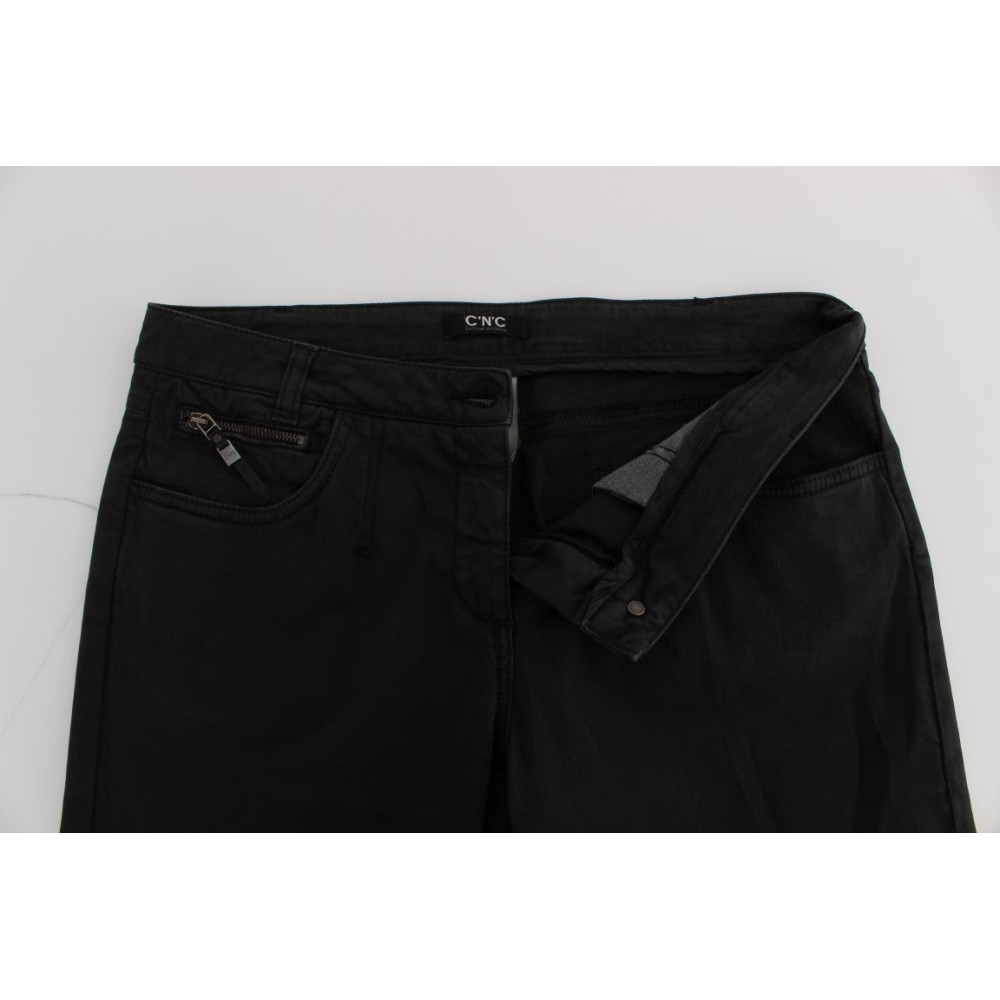 Costume National Schicke schwarze Regular Fit Denim Jeans