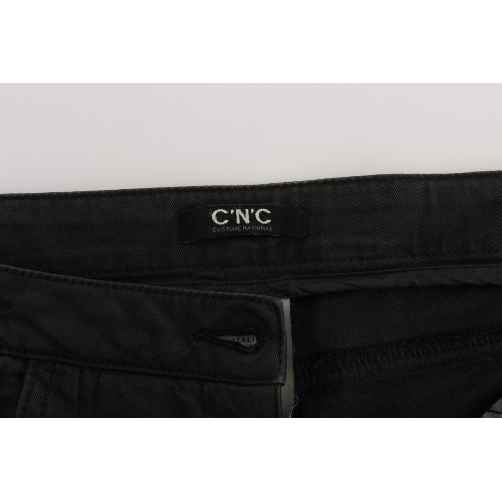 Costume National Schicke schwarze Regular Fit Denim Jeans