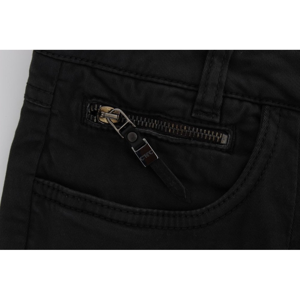 Costume National Schicke schwarze Regular Fit Denim Jeans