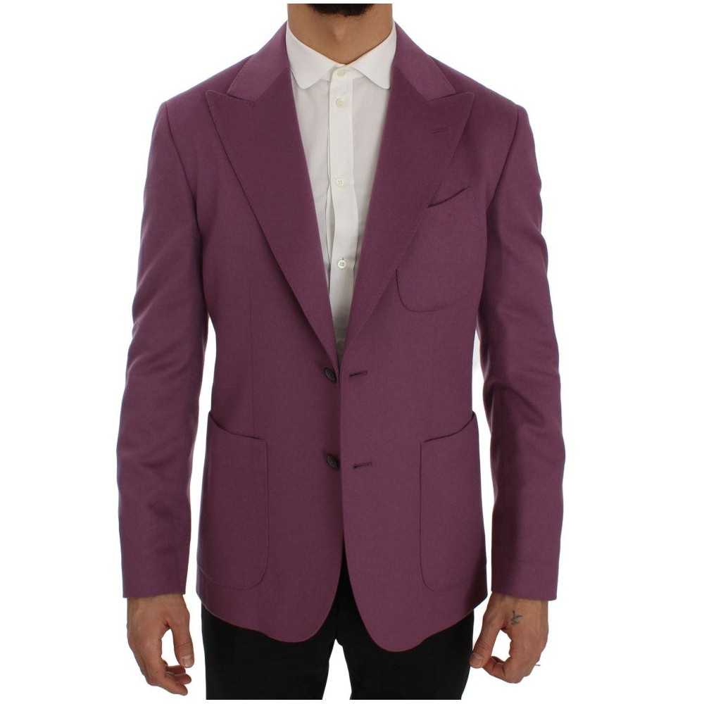 Dolce & Gabbana Eleganter violetter Blazer aus einer Kaschmir-Seiden-Mischung
