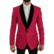 Dolce & Gabbana Eleganter violetter Blazer aus einer Kaschmir-Seiden-Mischung