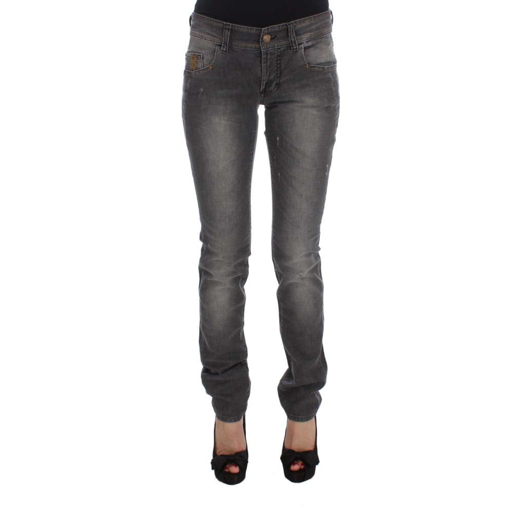 John Galliano Elegante Slim Fit Jeans mit grauer Waschung