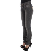 John Galliano Elegante Slim Fit Jeans mit grauer Waschung