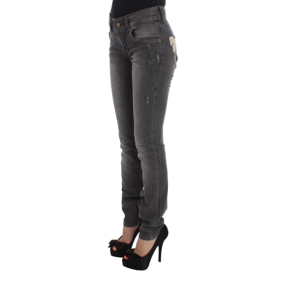 John Galliano Elegante Slim Fit Jeans mit grauer Waschung