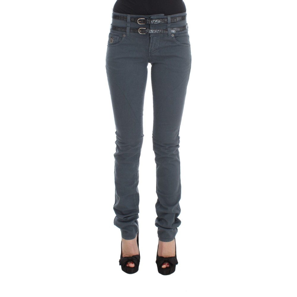 John Galliano Schlanke italienische Slim Fit Jeans in schickem Blau
