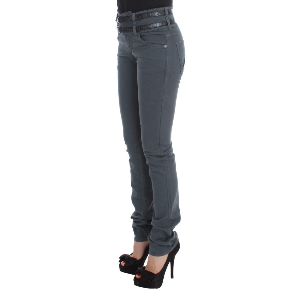 John Galliano Schlanke italienische Slim Fit Jeans in schickem Blau