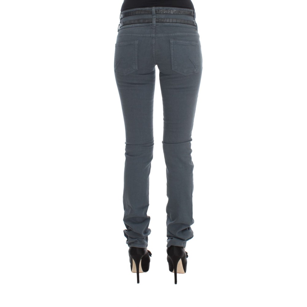 John Galliano Schlanke italienische Slim Fit Jeans in schickem Blau