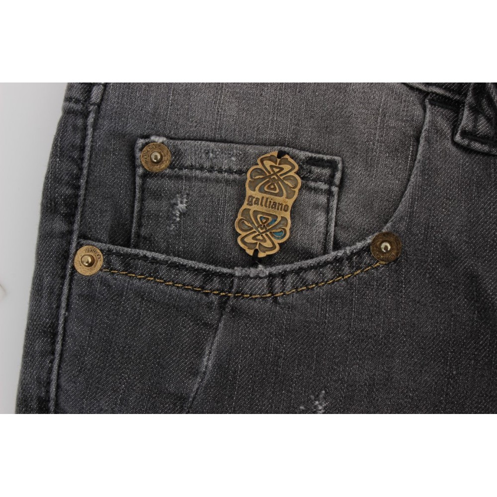 John Galliano Elegante Slim Fit Jeans mit grauer Waschung