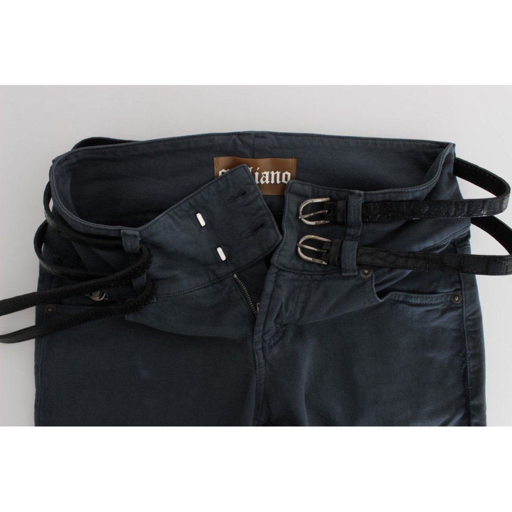 John Galliano Schlanke italienische Slim Fit Jeans in schickem Blau
