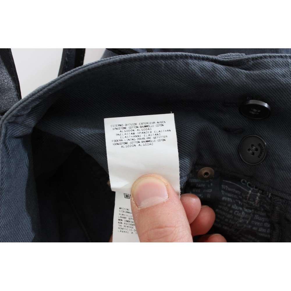 John Galliano Schlanke italienische Slim Fit Jeans in schickem Blau