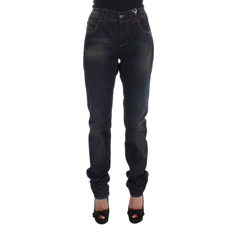John Galliano Schicke blaue Boyfriend Fit Jeans