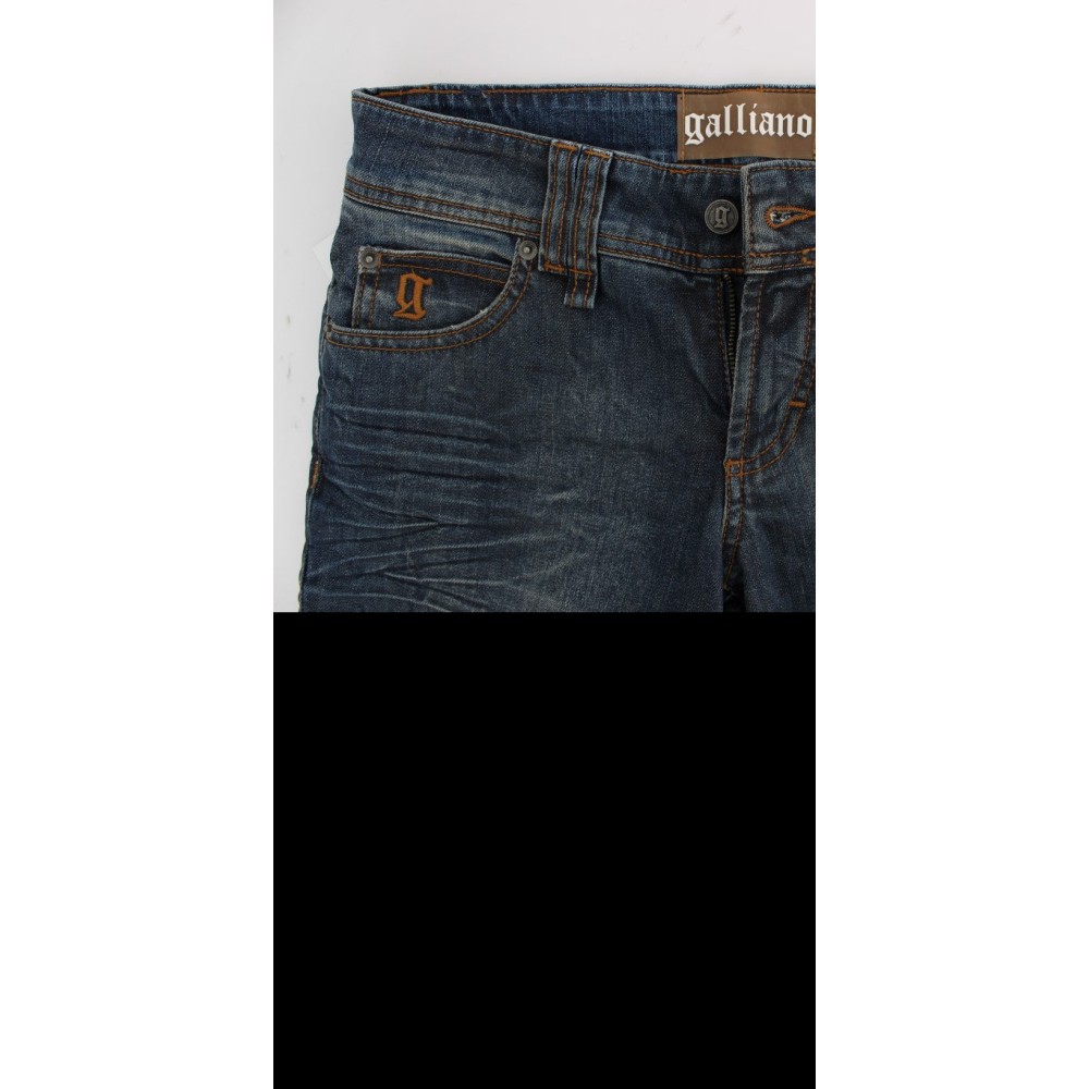 John Galliano Schicke blaue Boyfriend Fit Jeans