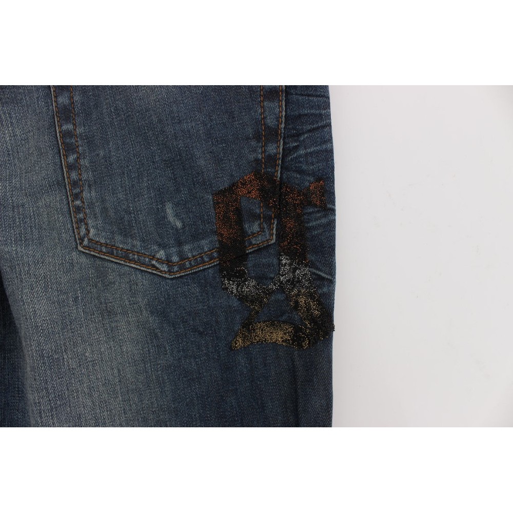 John Galliano Chic Slim Fit Blaue Jeans