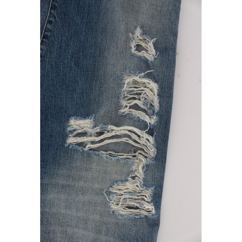 John Galliano Schicke Boyfriend Jeans mit blauer Waschung