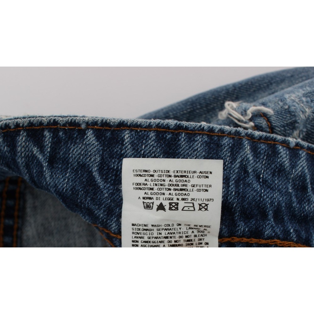 John Galliano Schicke Boyfriend Jeans mit blauer Waschung